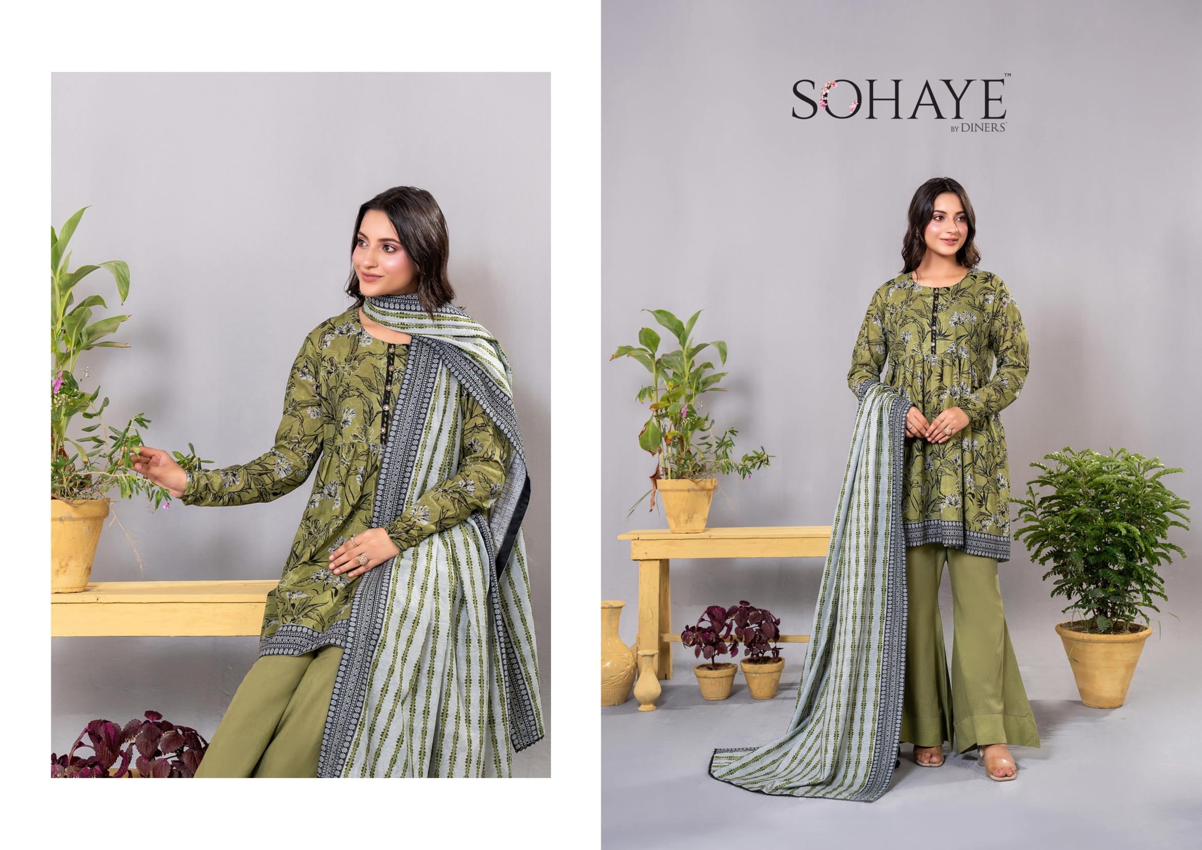 Sohaye Khaddar Unstitched 3 Piece Suit – Top, Bottom & Dupatta