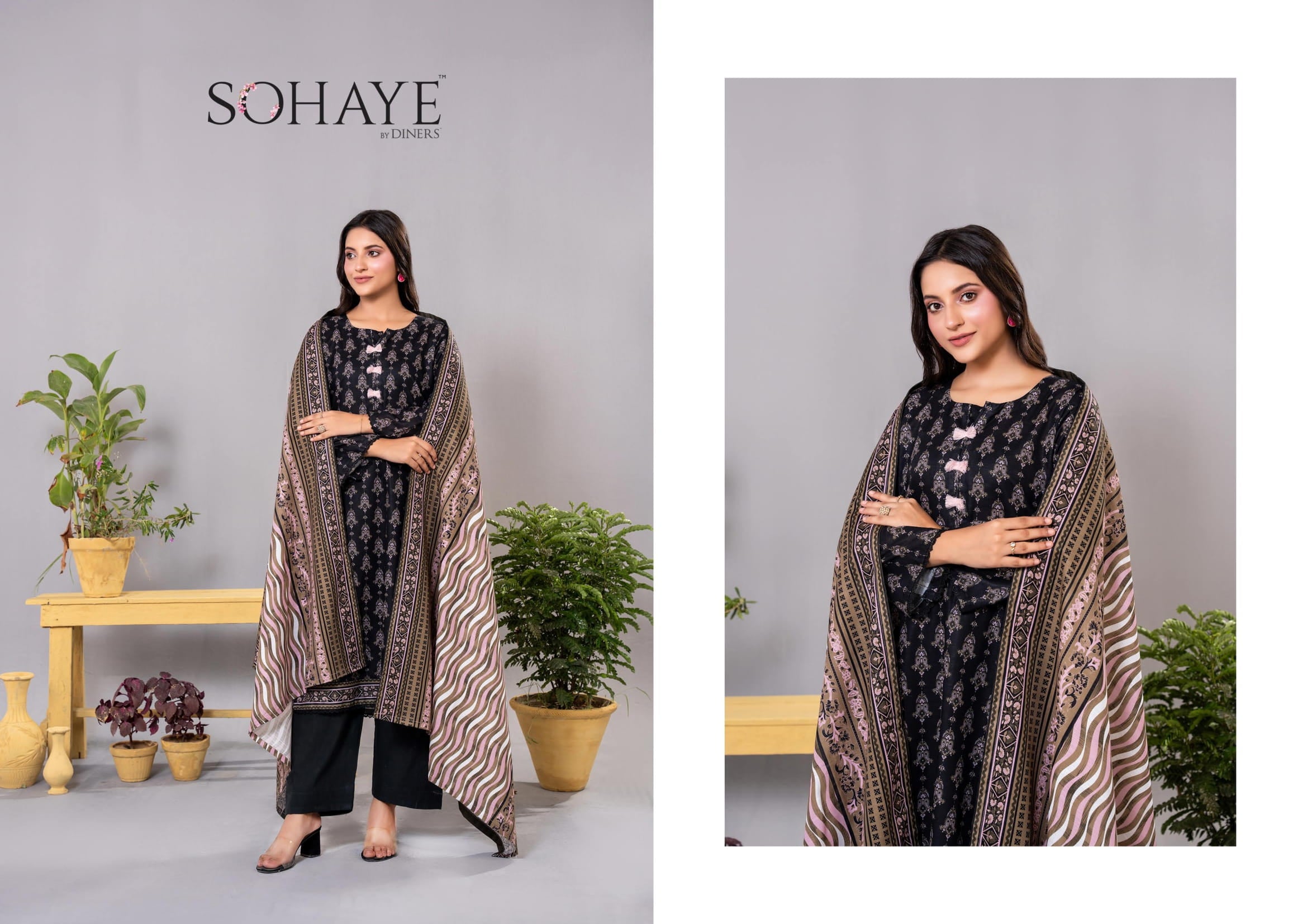 Sohaye Khaddar Unstitched 3 Piece Suit – Top, Bottom & Dupatta