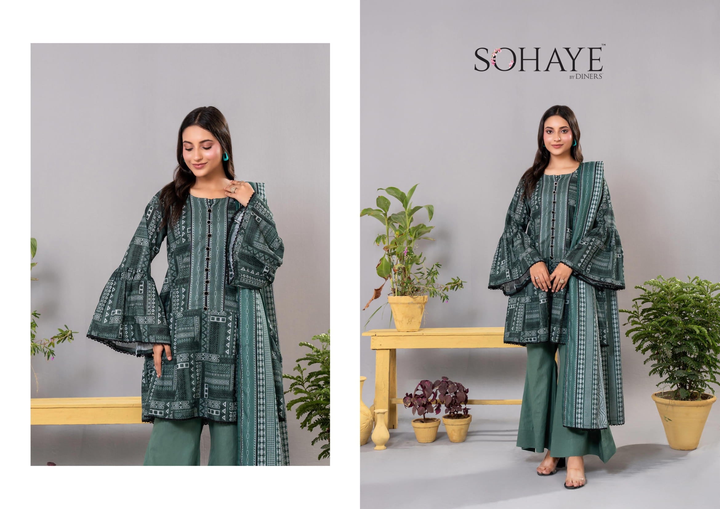 Sohaye Khaddar Unstitched 3 Piece Suit – Top, Bottom & Dupatta