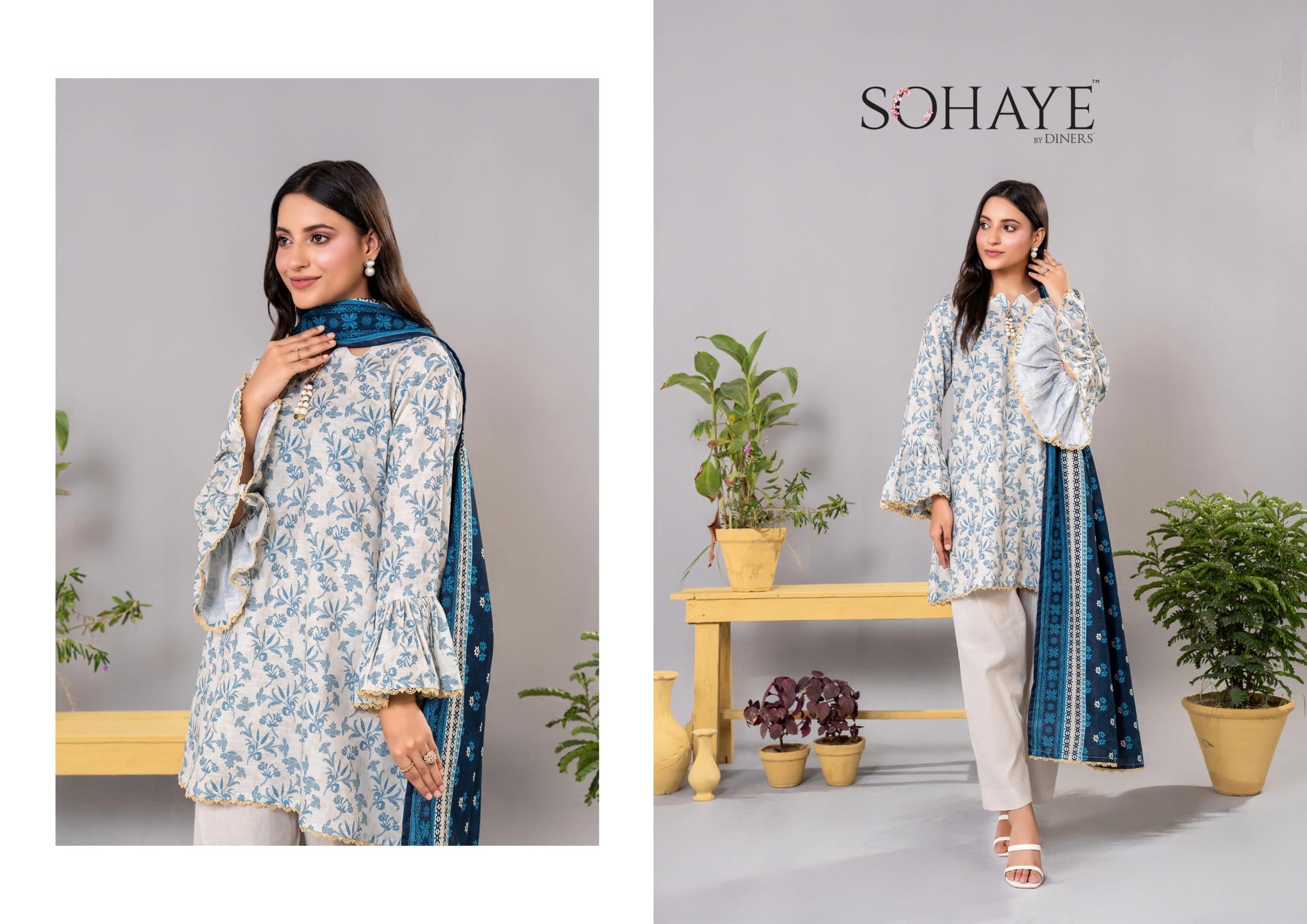 Sohaye Khaddar Unstitched 3 Piece Suit – Top, Bottom & Dupatta