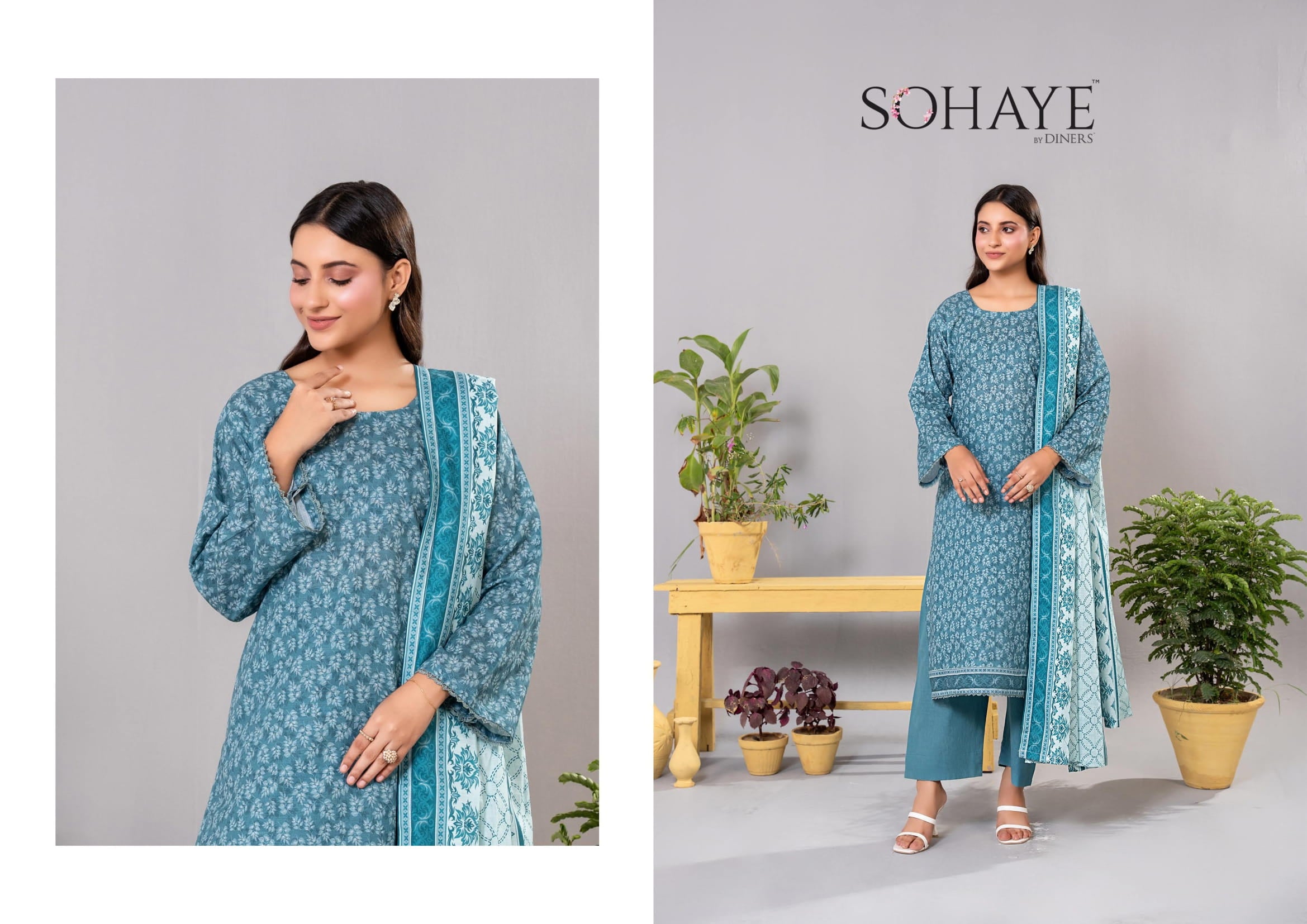 Sohaye Khaddar Unstitched 3 Piece Suit – Top, Bottom & Dupatta
