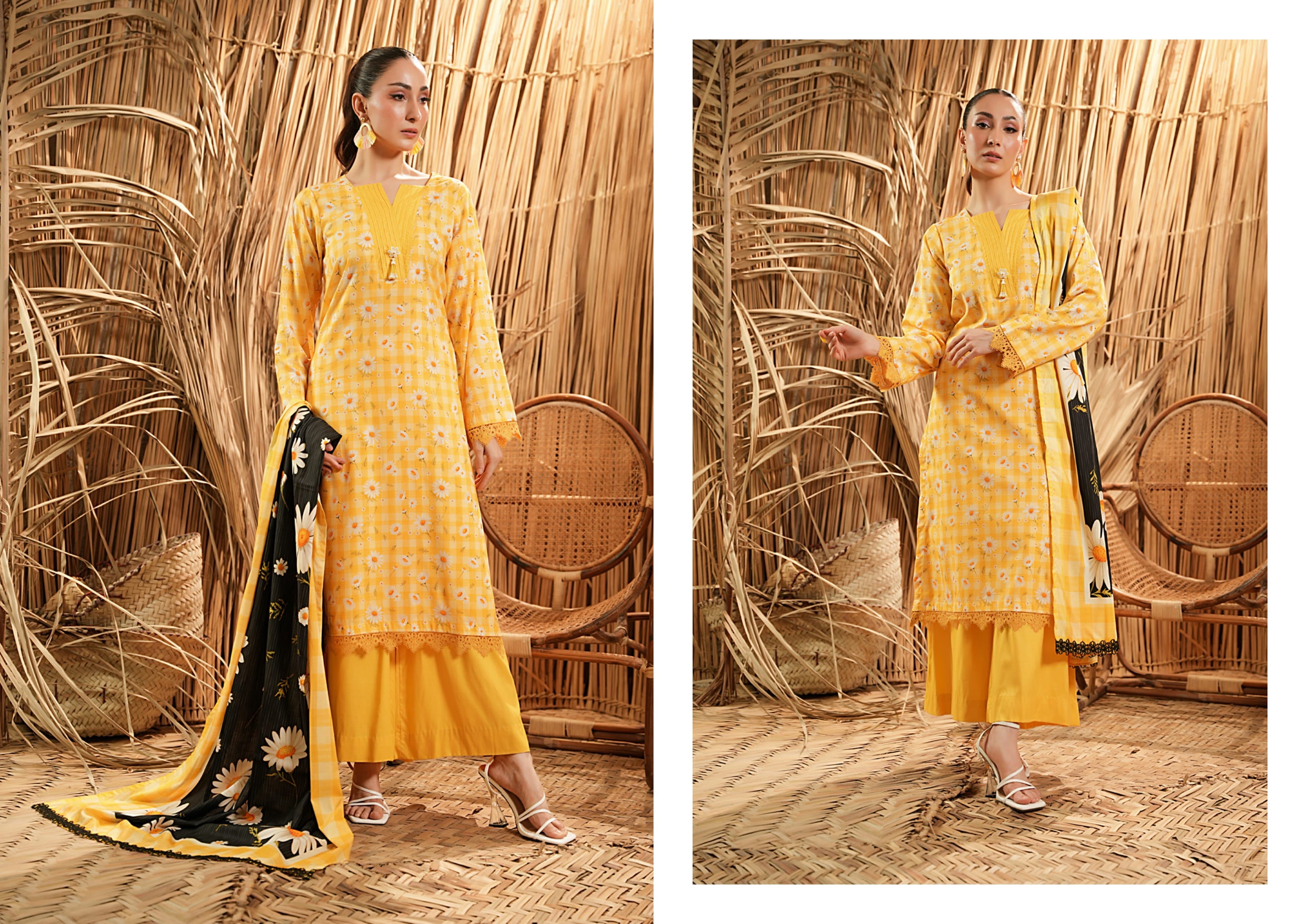 Salina Linen 3 Piece Suit – Shirt, Trouser & Dupatta