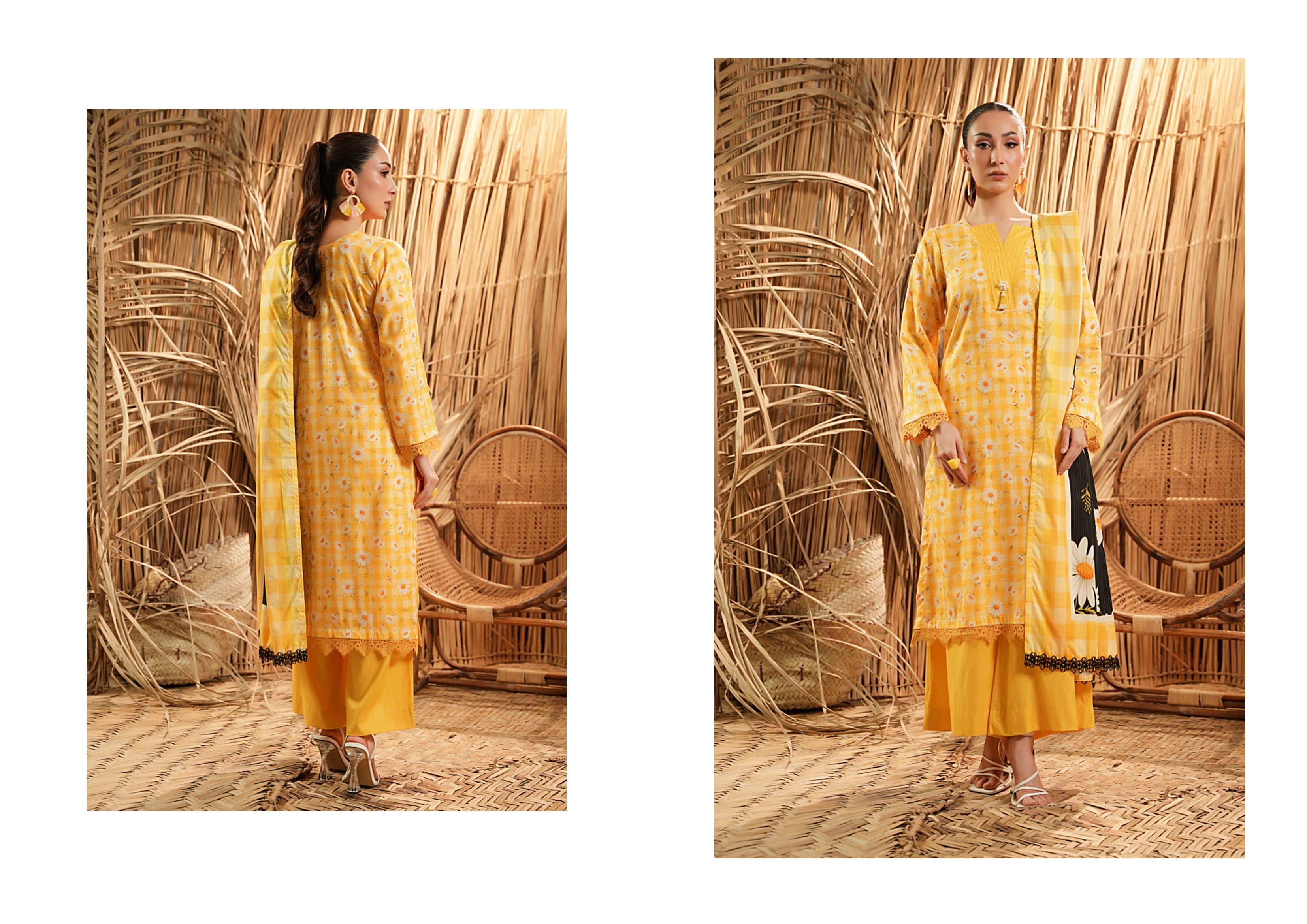 Salina Linen 3 Piece Suit – Shirt, Trouser & Dupatta