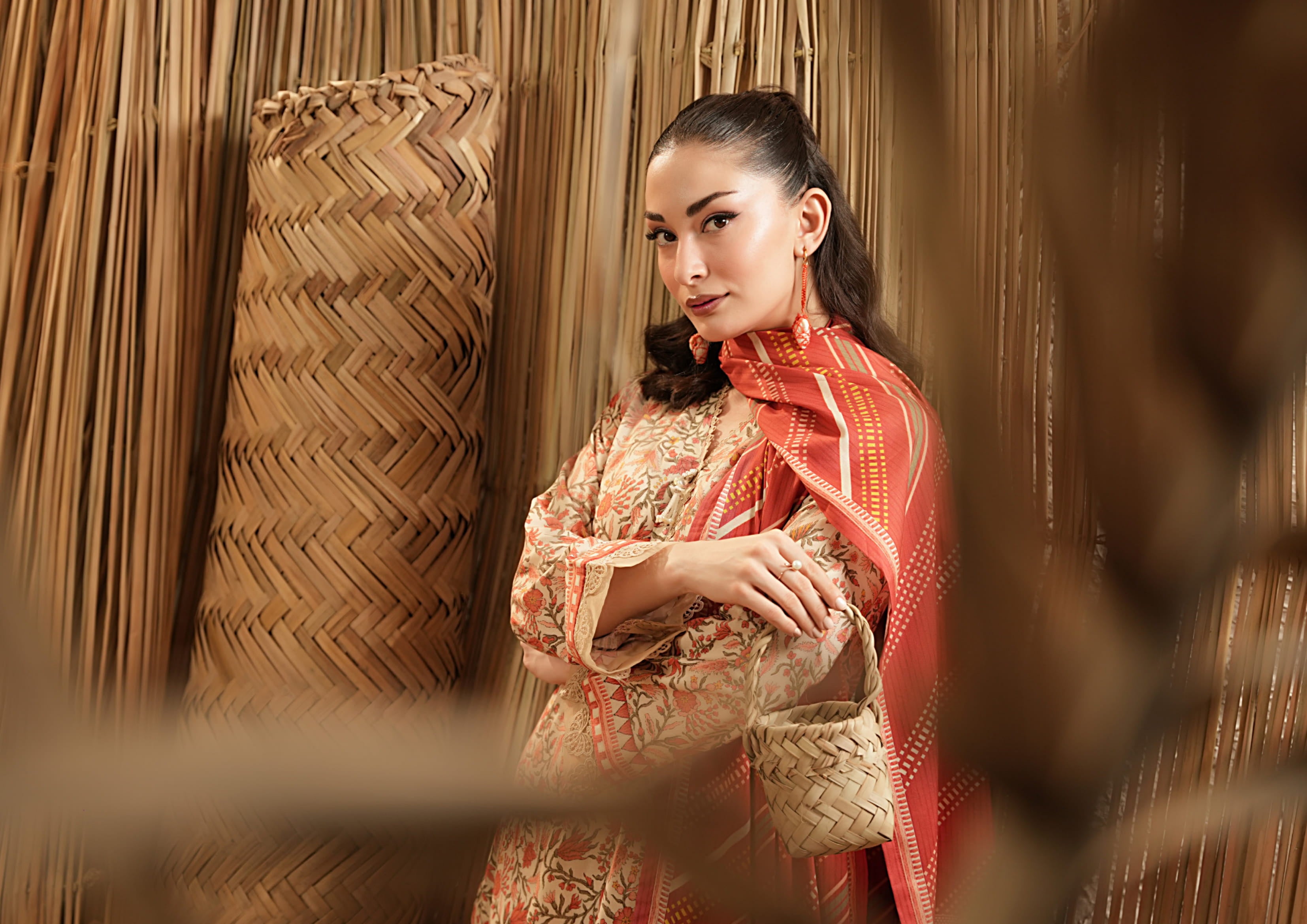 Salina Linen 3 Piece Suit – Shirt, Trouser & Dupatta