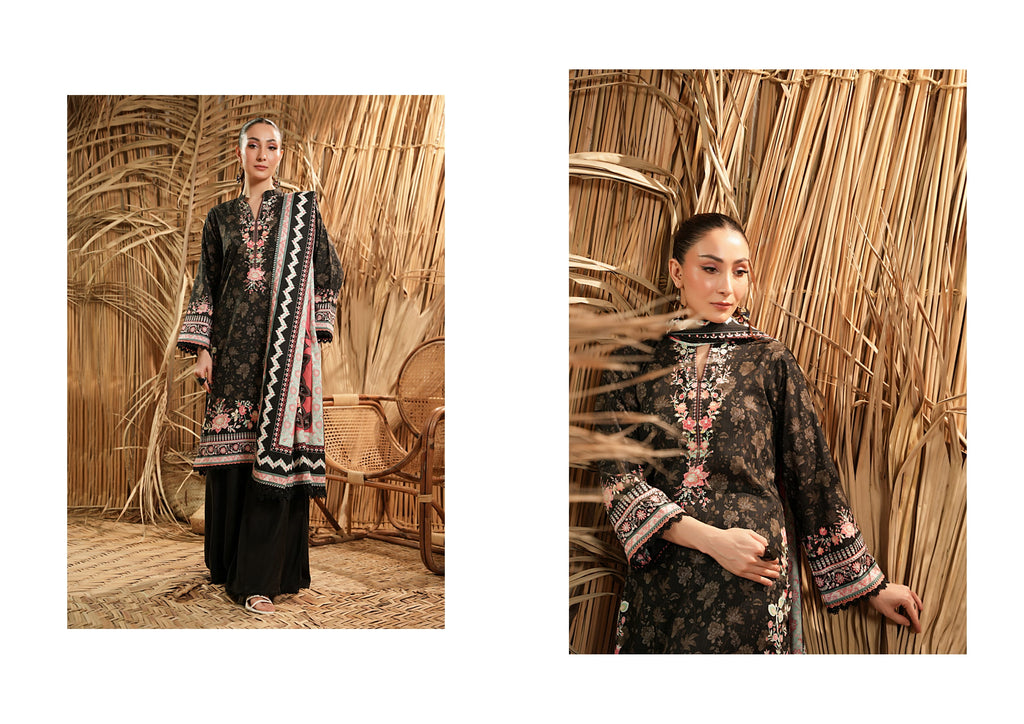 Salina Linen 3 Piece Suit – Shirt, Trouser & Dupatta