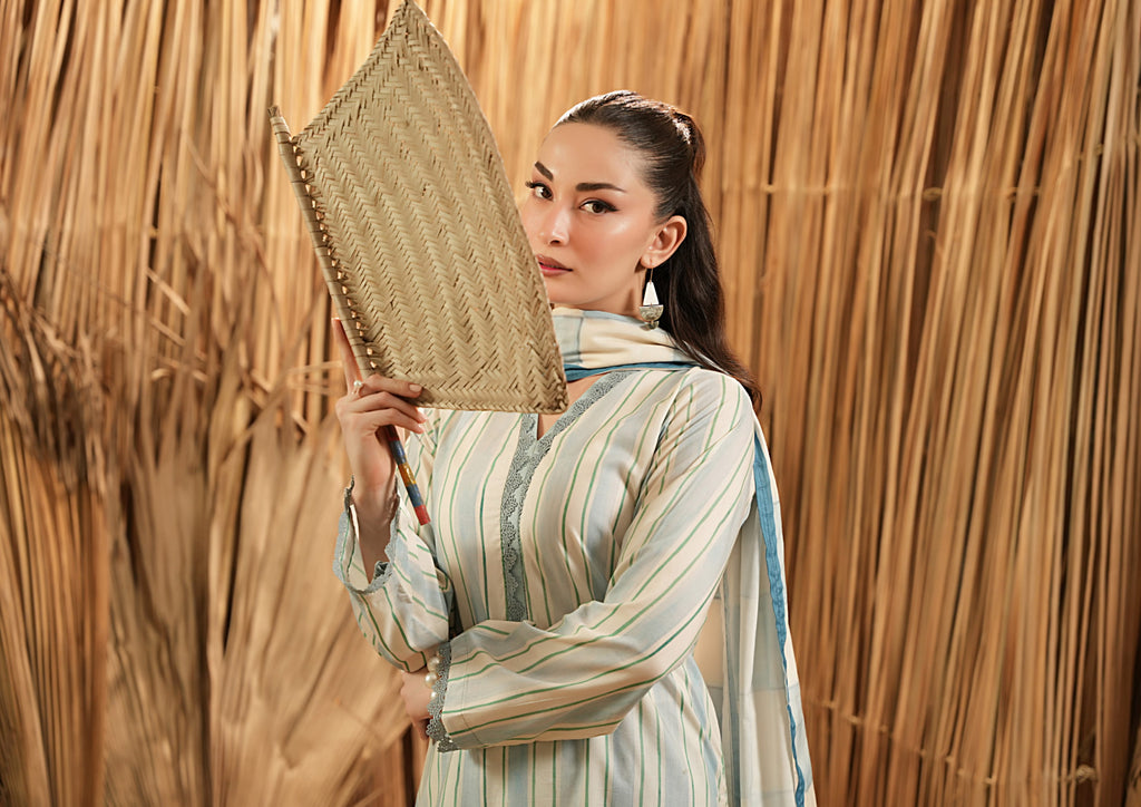 Salina Linen 3 Piece Suit – Shirt, Trouser & Dupatta