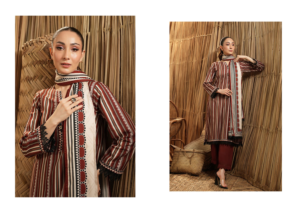 Salina Linen 3 Piece Suit – Shirt, Trouser & Dupatta