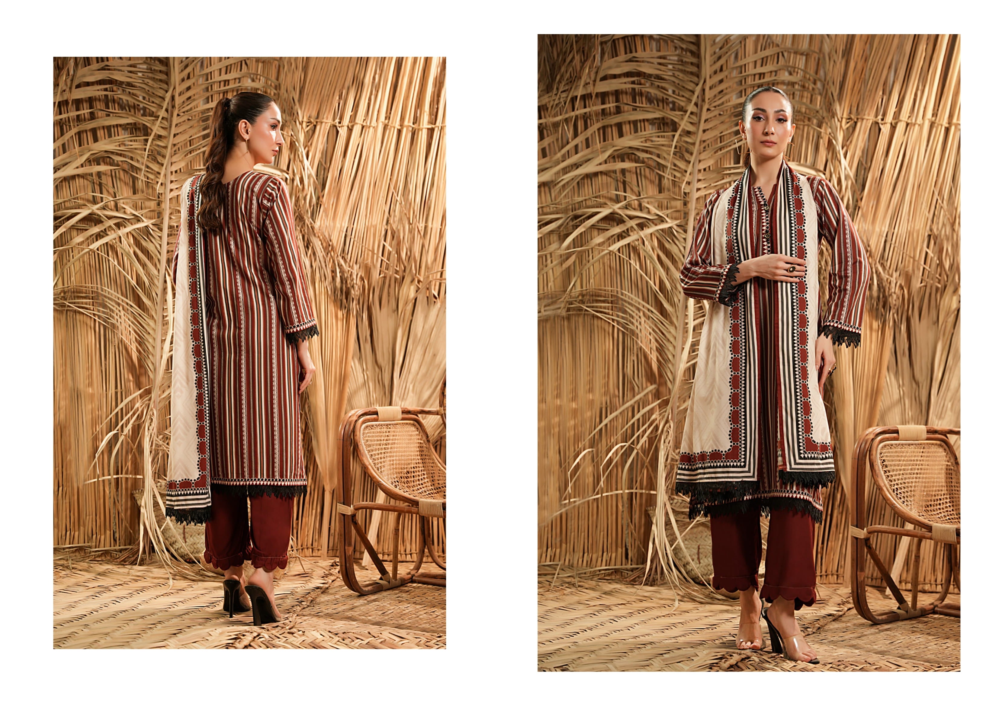 Salina Linen 3 Piece Suit – Shirt, Trouser & Dupatta