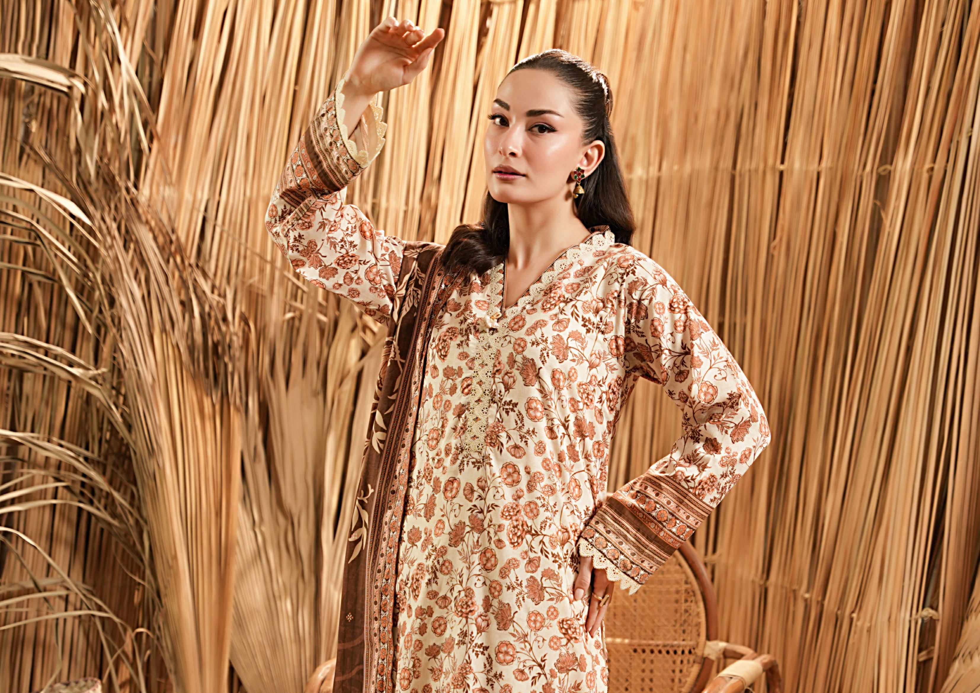 Salina Linen 3 Piece Suit – Shirt, Trouser & Dupatta