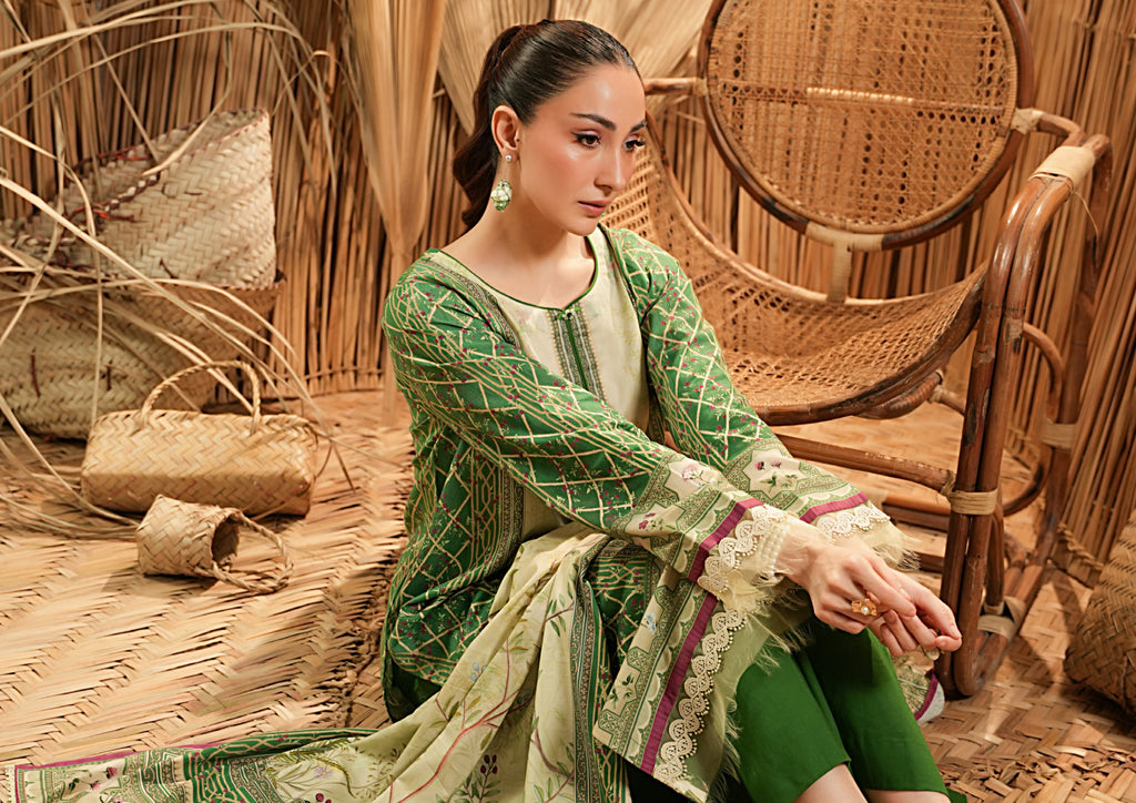 Salina Linen 3 Piece Suit – Shirt, Trouser & Dupatta
