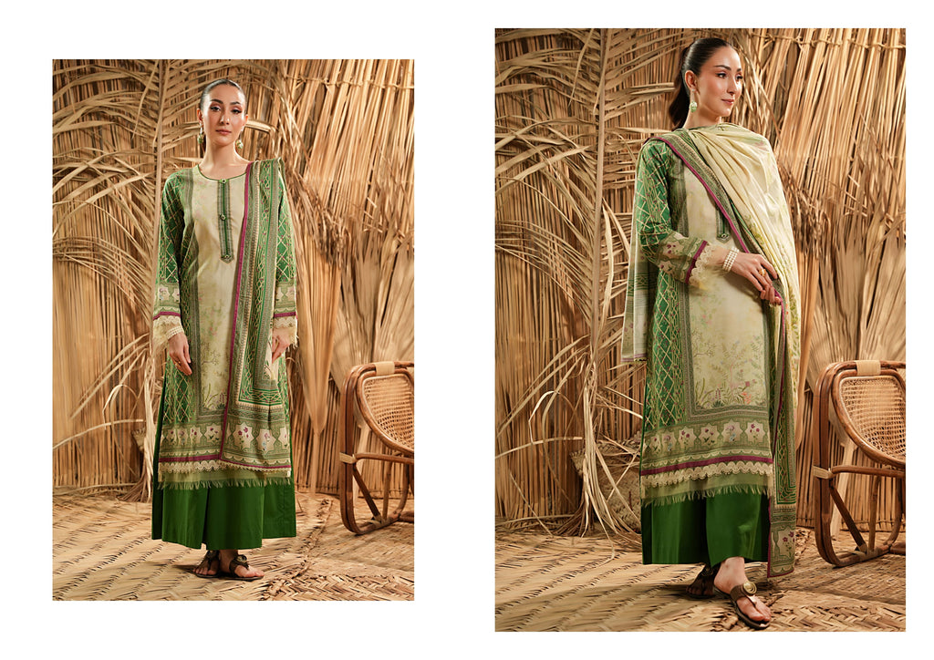 Salina Linen 3 Piece Suit – Shirt, Trouser & Dupatta