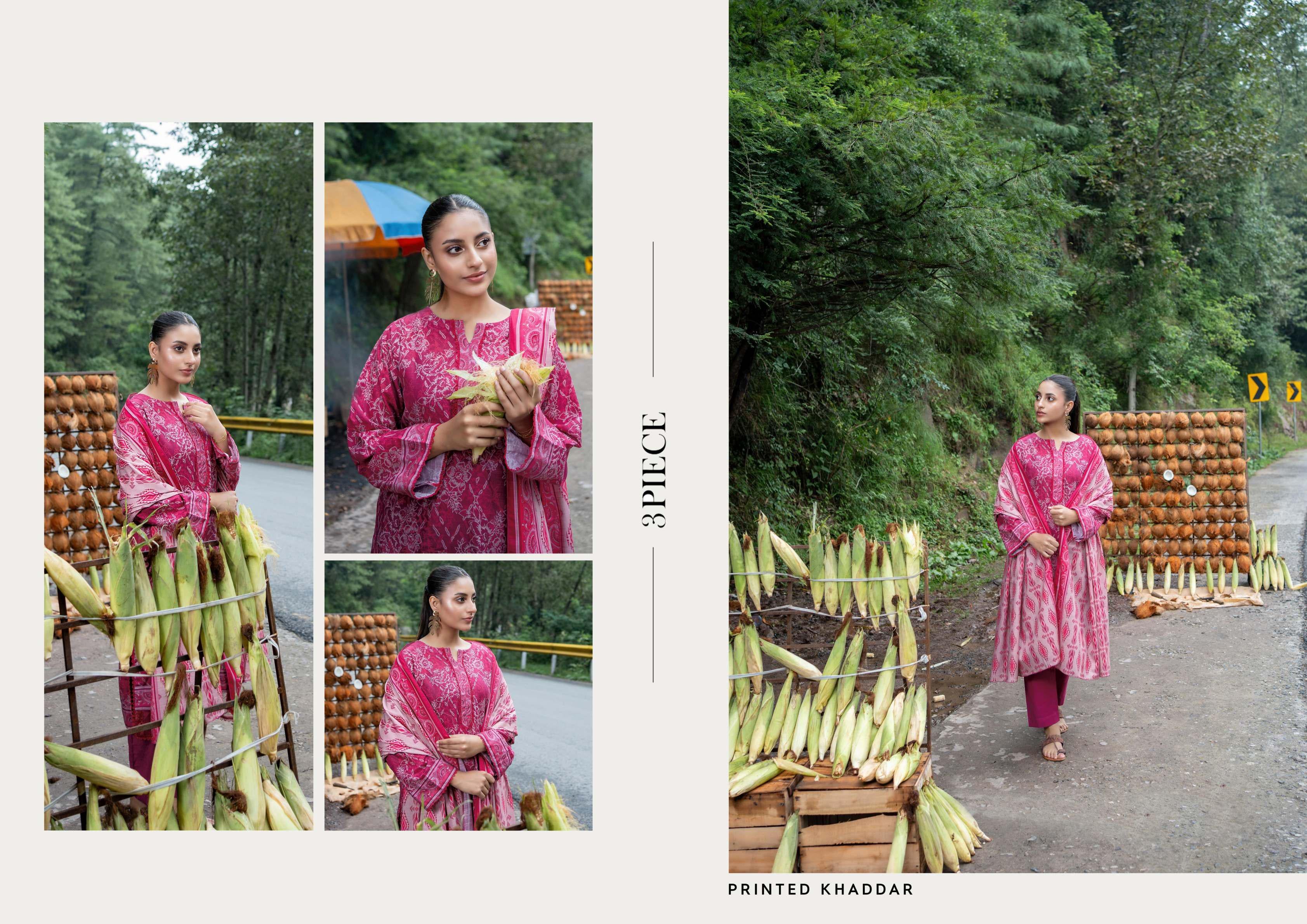 Zesh Khaddar Fabric 3 Piece Suit – Top, Bottom & Dupatta