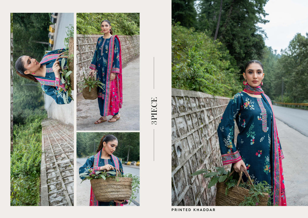Zesh Khaddar Fabric 3 Piece Suit – Top, Bottom & Dupatta