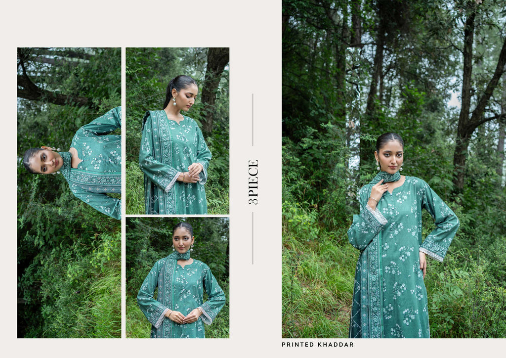 Zesh Khaddar Fabric 3 Piece Suit – Top, Bottom & Dupatta
