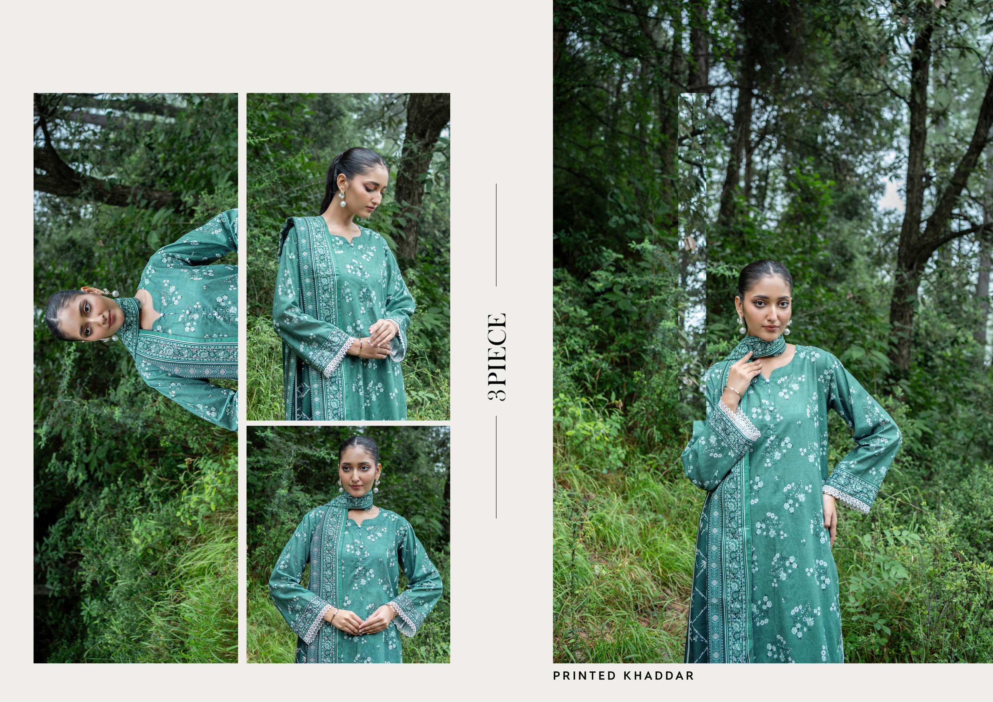 Zesh Khaddar Fabric 3 Piece Suit – Top, Bottom & Dupatta