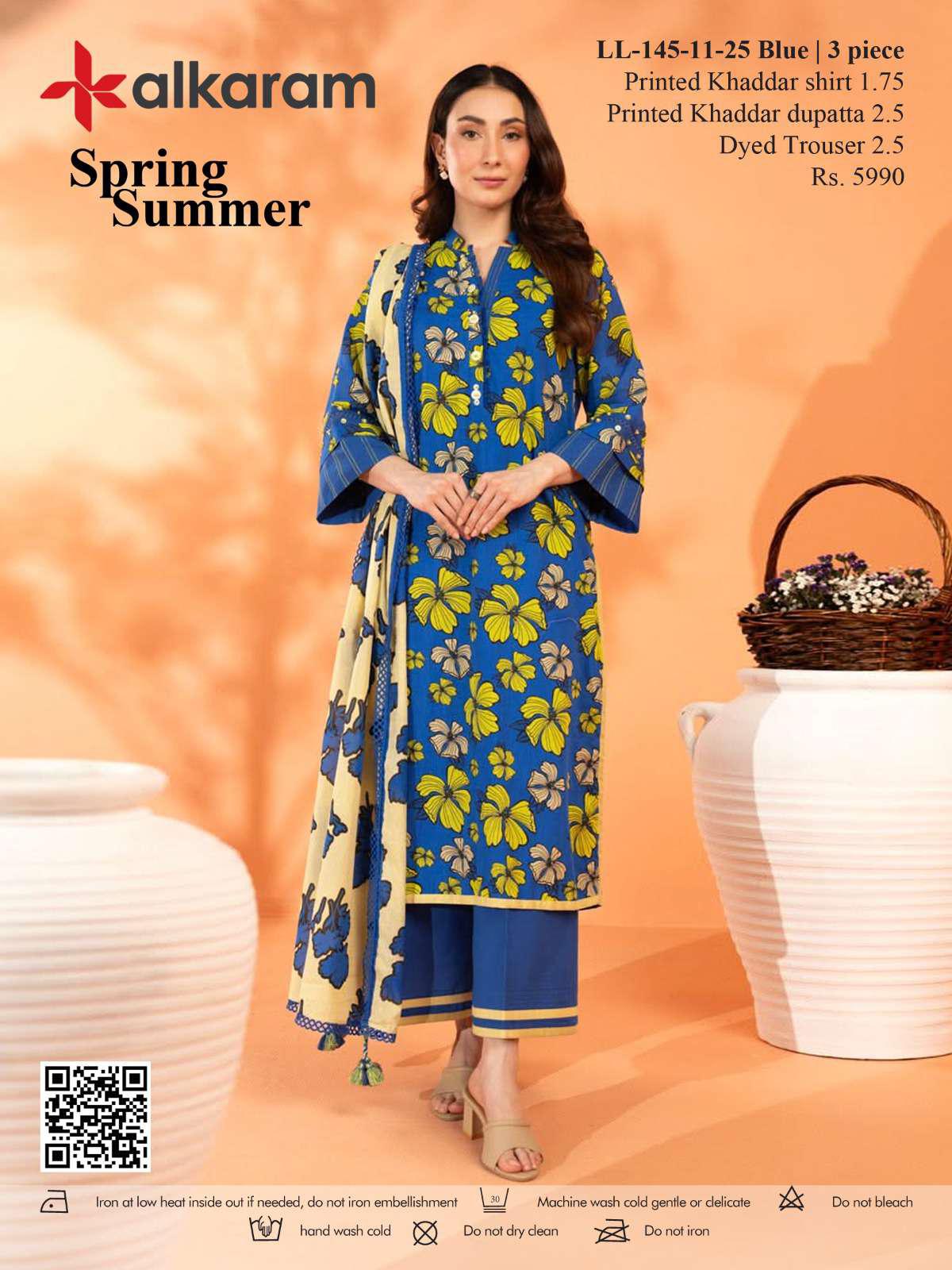Al Karam Khaddar 3 Piece Suit LL1451125 – Top, Bottom & Dupatta