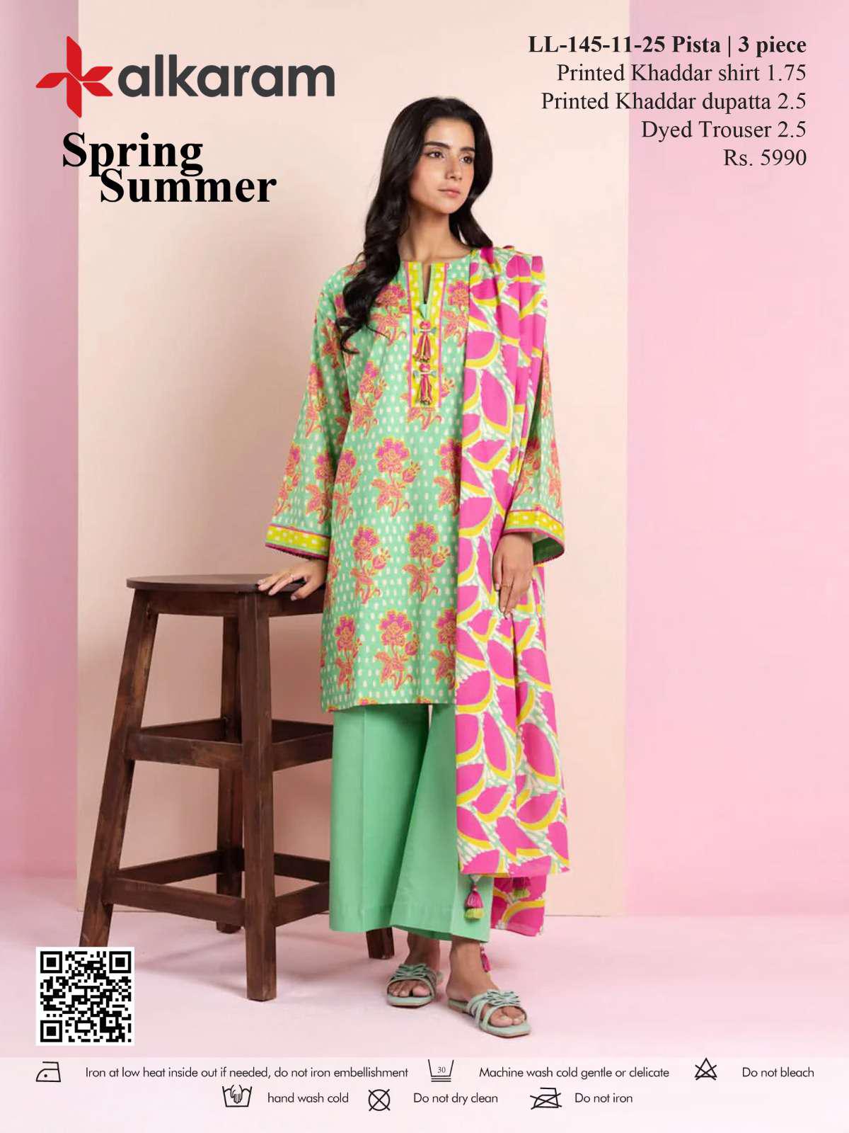 Al Karam Khaddar 3 Piece Suit LL1451125 – Top, Bottom & Dupatta