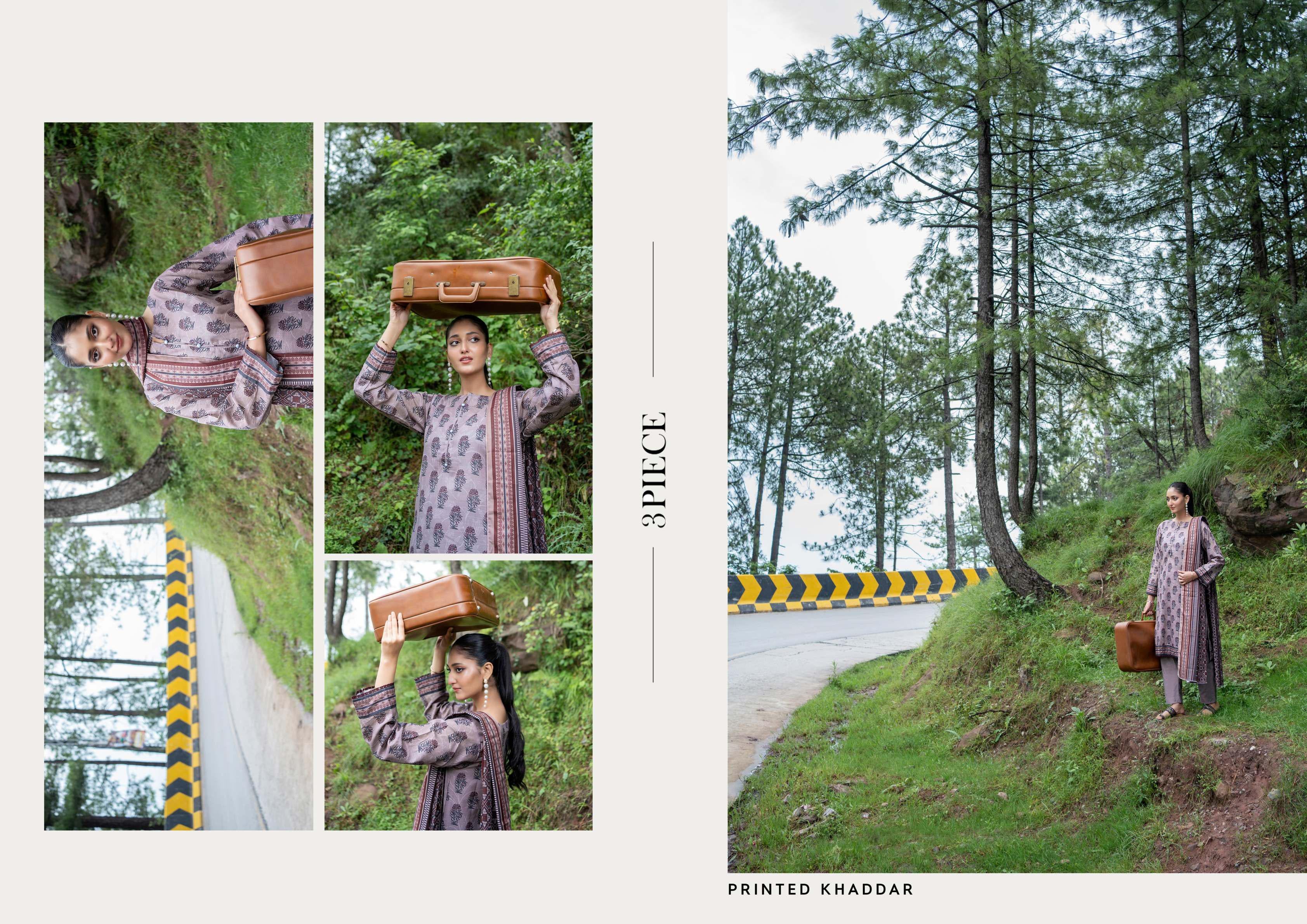 Zesh Khaddar Fabric 3 Piece Suit – Top, Bottom & Dupatta